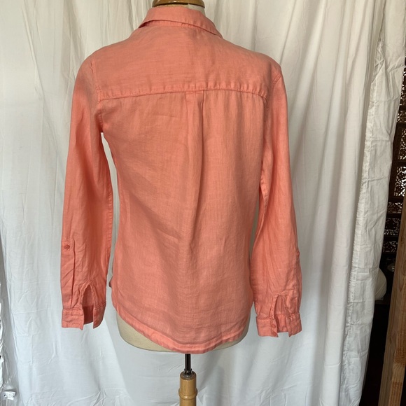 M&S Collection 100% linen button shirt peach size 6 - Picture 2 of 7
